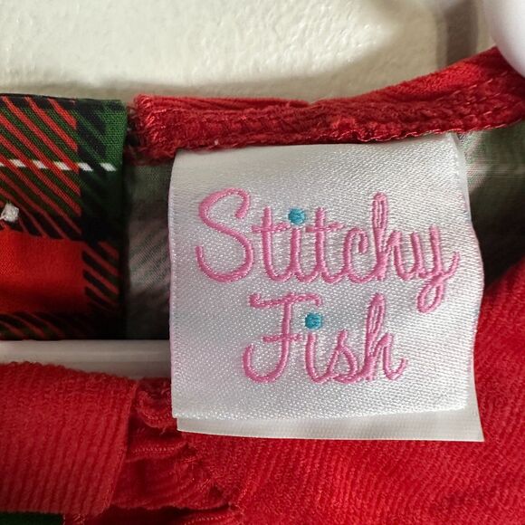 Stitchy Fish Girls 3T Long Sleeve Tartan Plaid Dress Collared Holiday Christmas - Picture 2 of 4